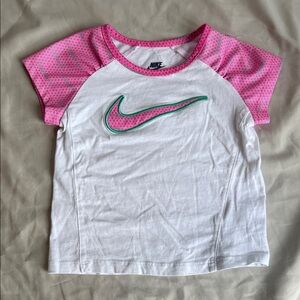 Nike Kids Pink and White Short Sleeve Tee